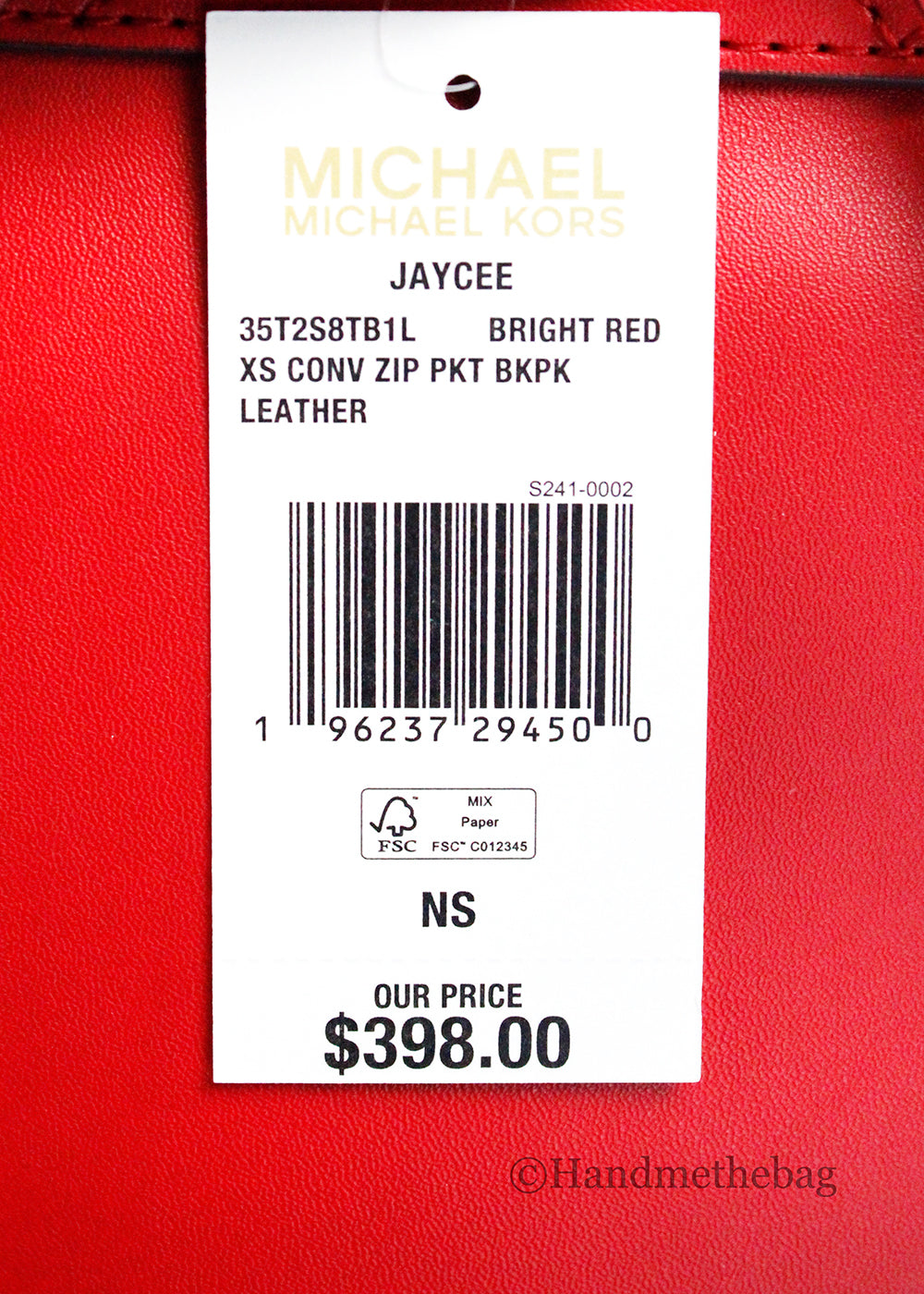 Michael Kors Jaycee Mini XS Bright Red Pocket Backpack