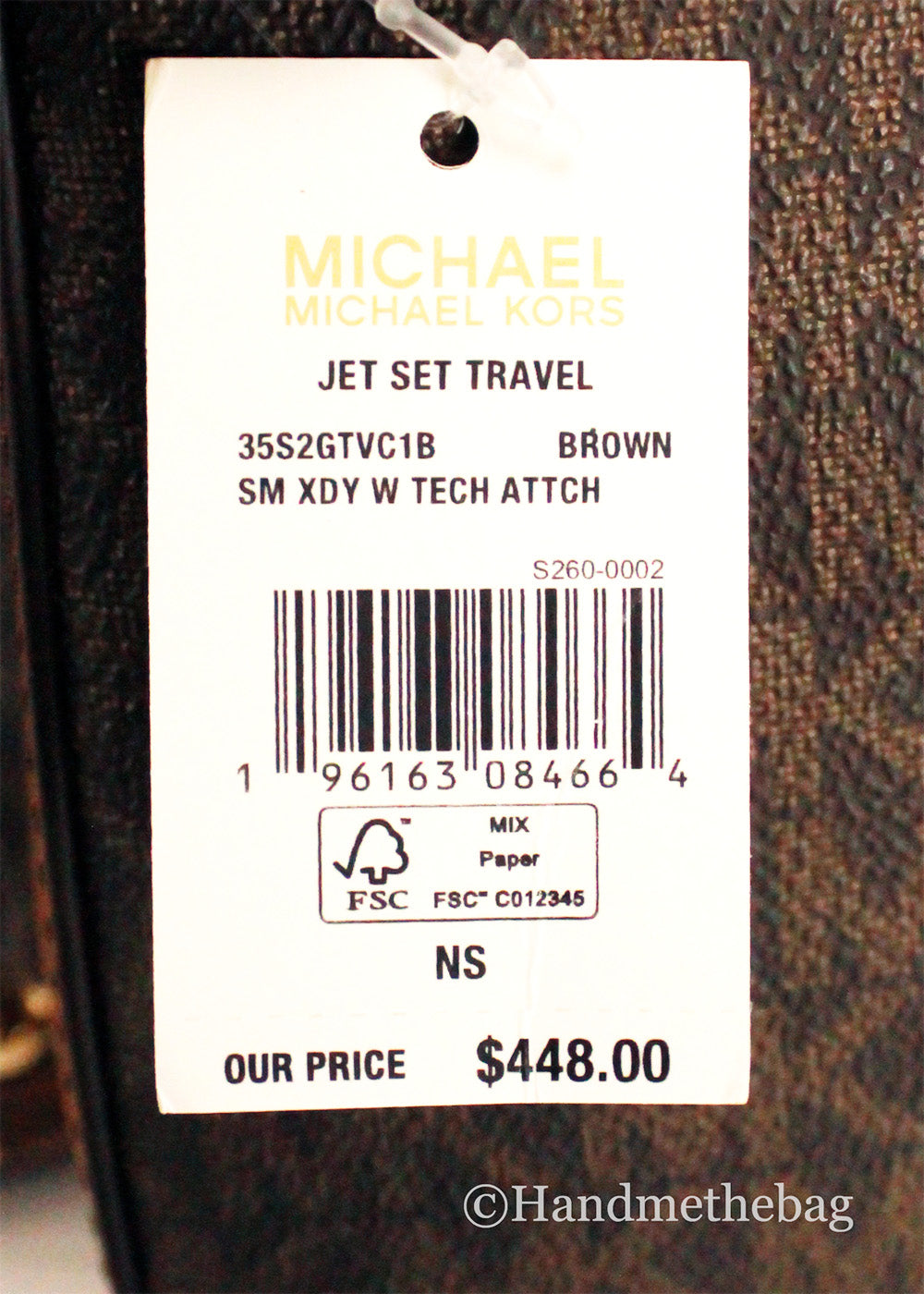 Michael Kors Jet Set Brown PVC Tech Crossbody Bag