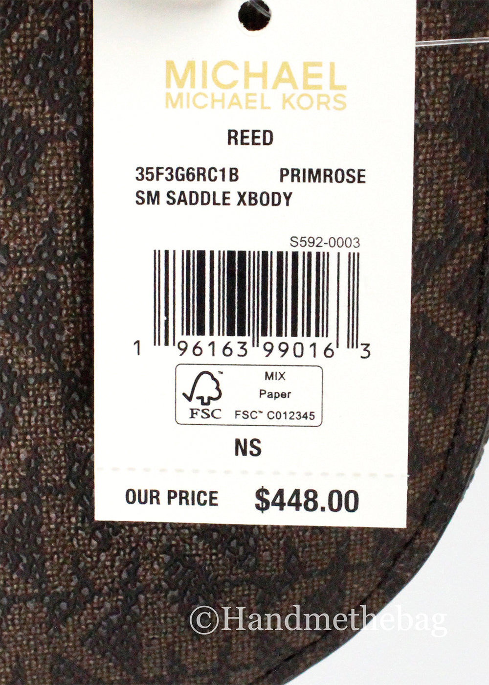 Michael Kors Reed Small Primrose PVC Saddle Crossbody Bag