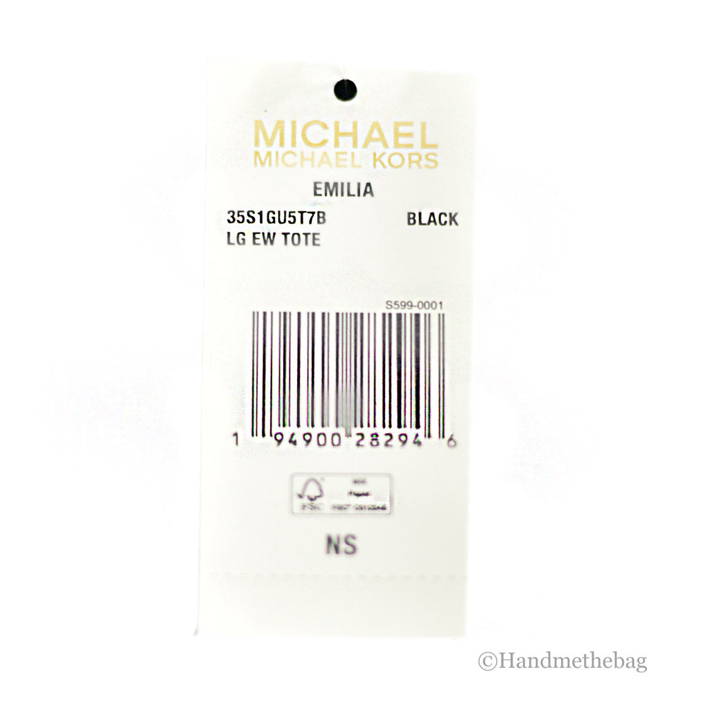 Michael Kors Emilia Large Black Signature Tote Bag
