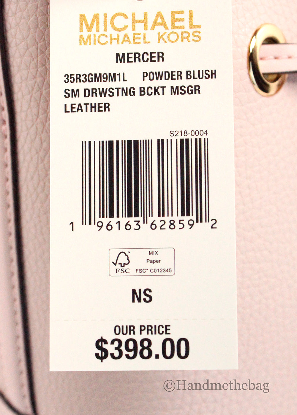 Michael Kors Mercer Small Pink Leather Bucket Crossbody Bag