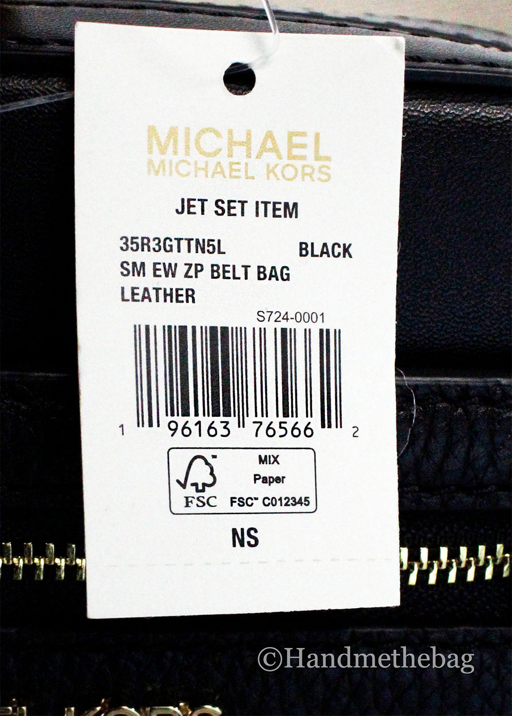 Michael Kors Jet Set Small Black Leather East West Belt Bag
