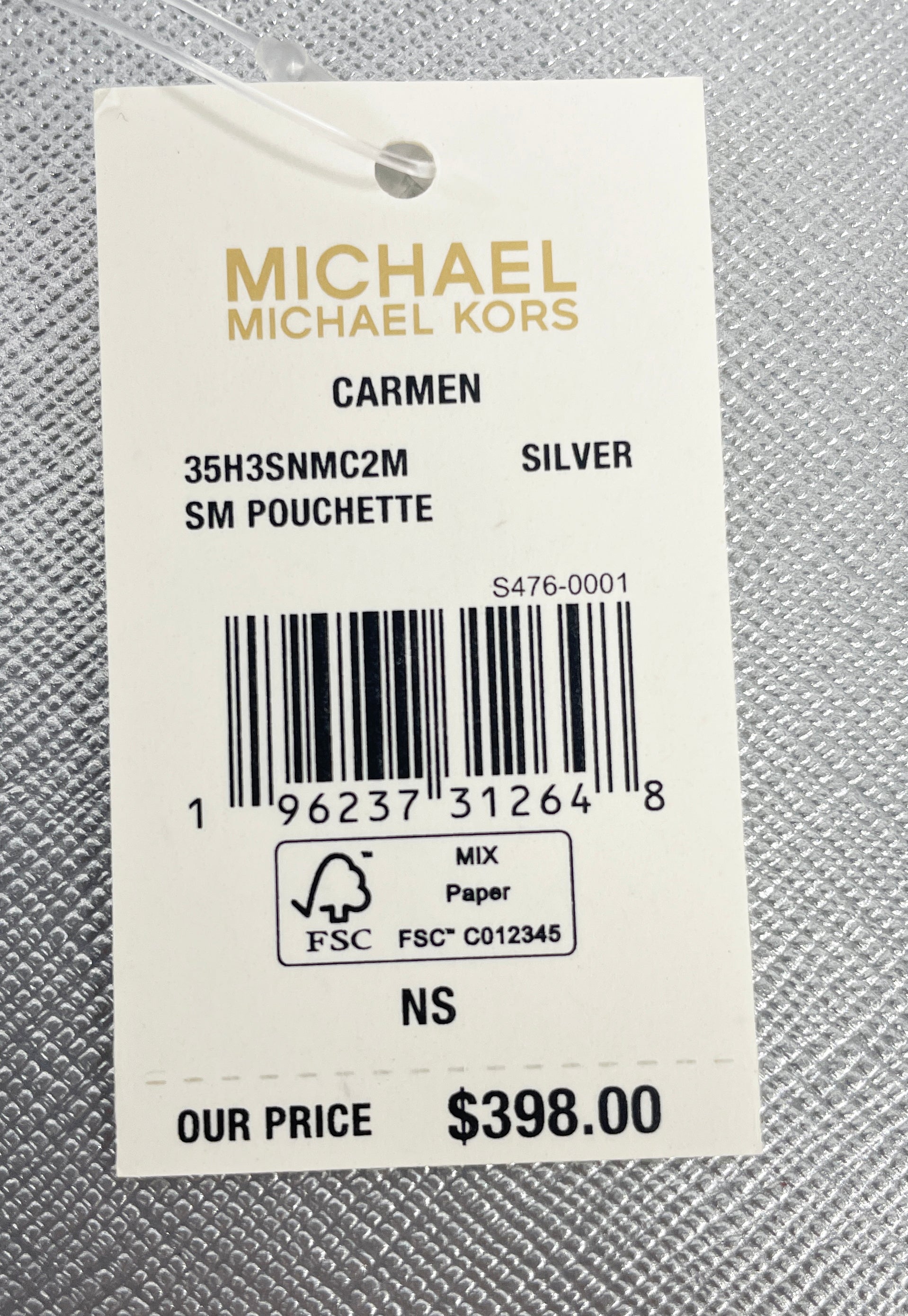 Michael Kors Carmen Silver Pouchette Shoulder Crossbody