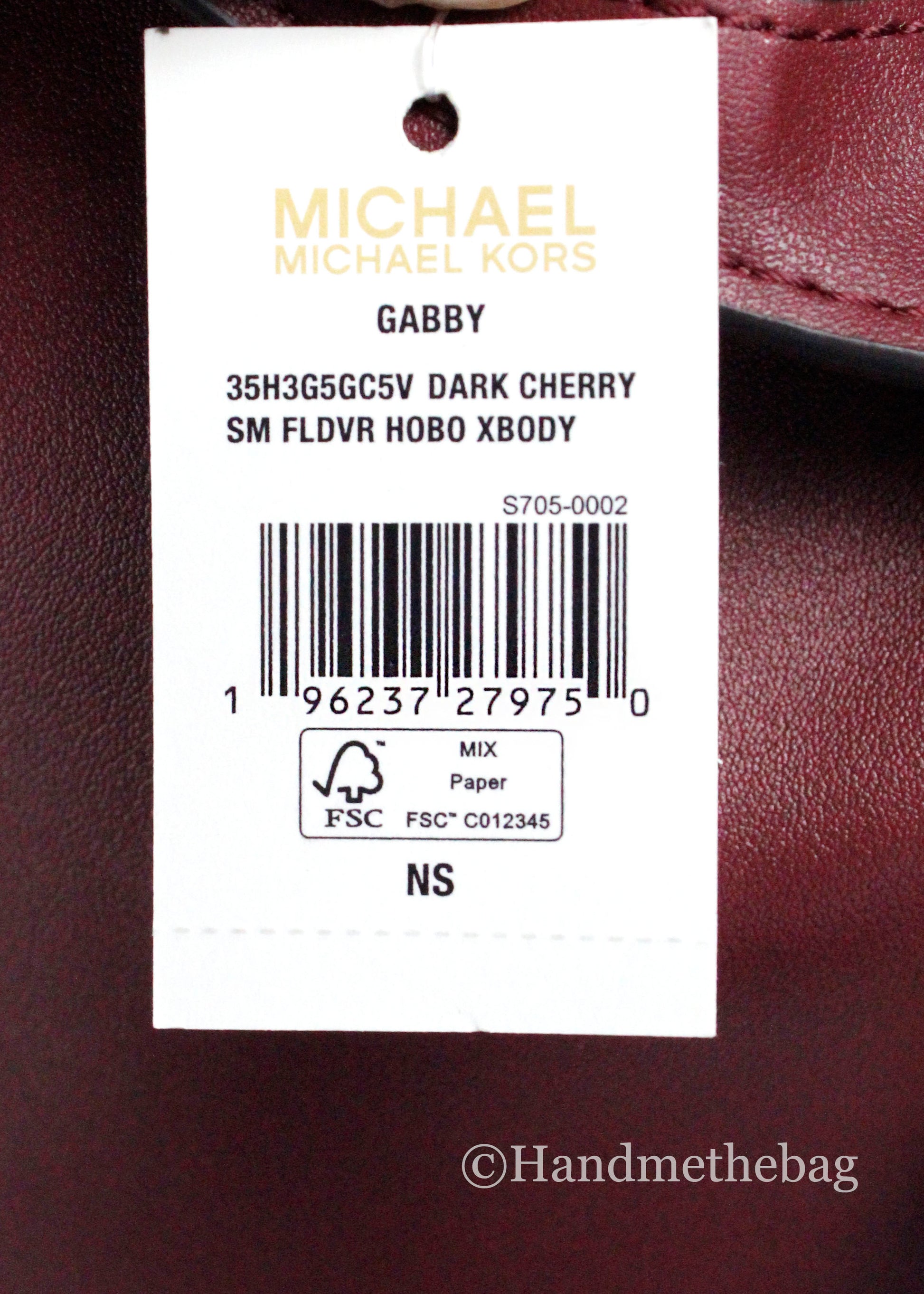 Michael Kors Gabby Dark Cherry Foldover Hobo Crossbody Bag