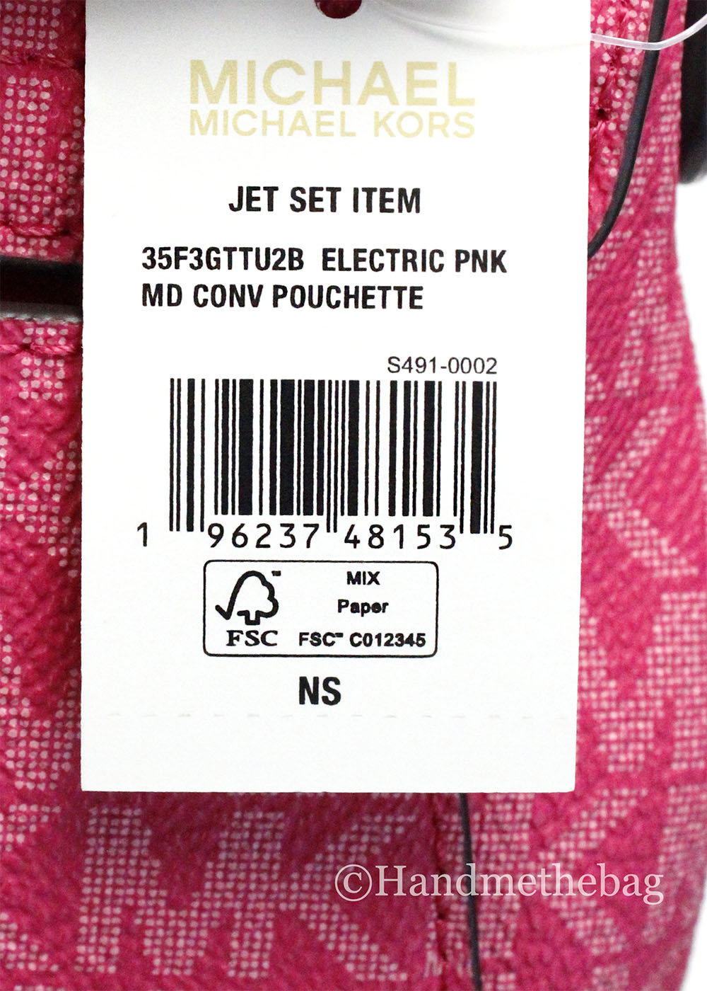 Michael Kors Jet Set Medium Electric Pink Convertible Pouchette