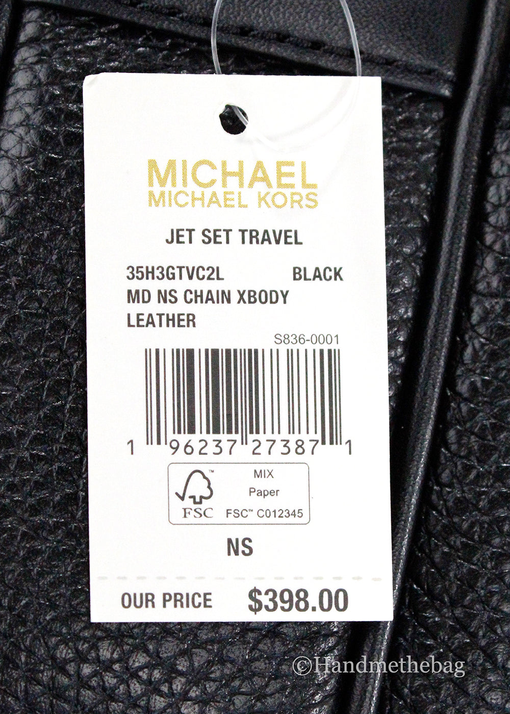 Michael Kors Flight Black Leather North South Chain Crossbody