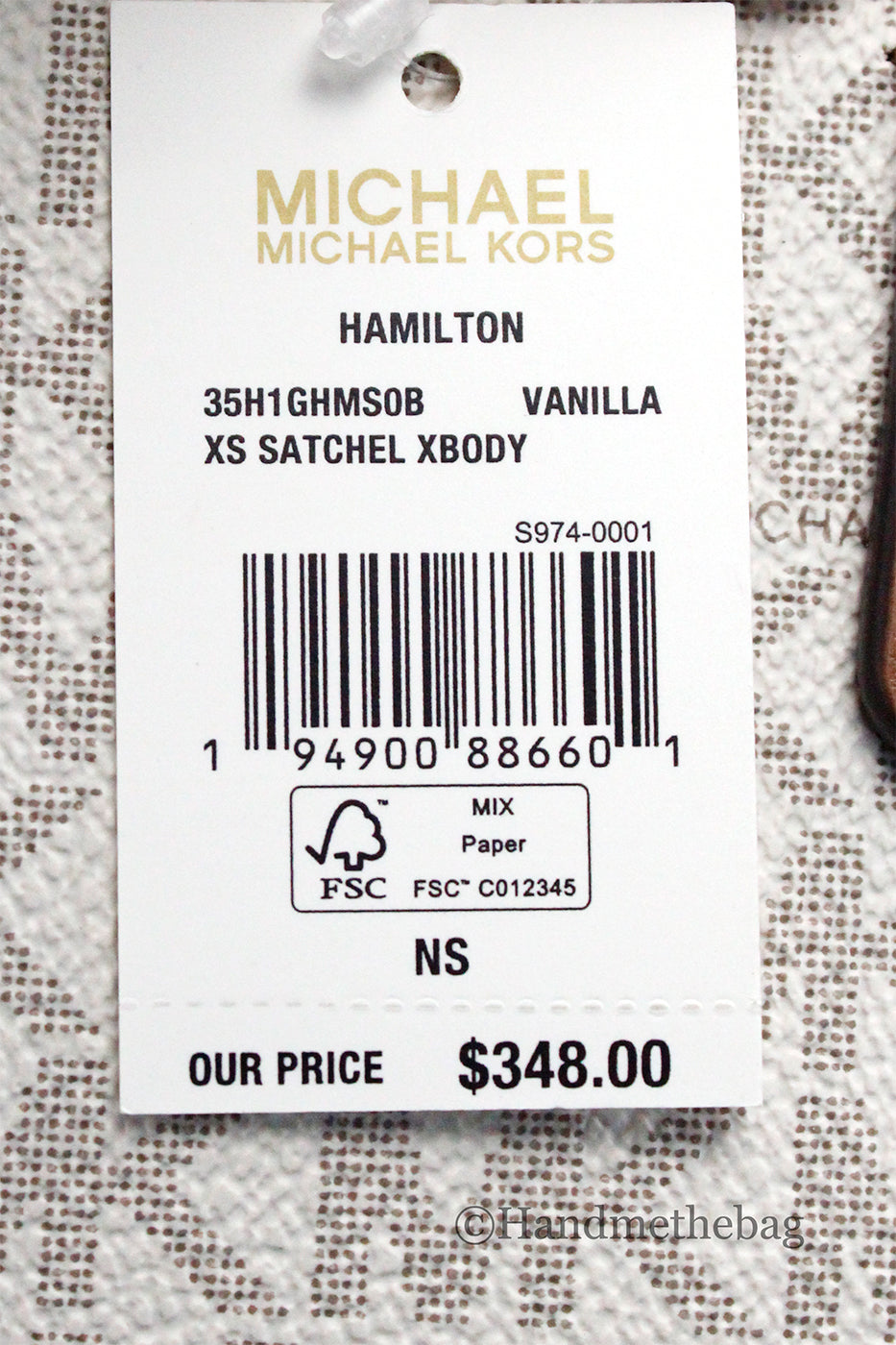 Michael Kors Hamilton XS Small Vanilla PVC Crossbody Satchel