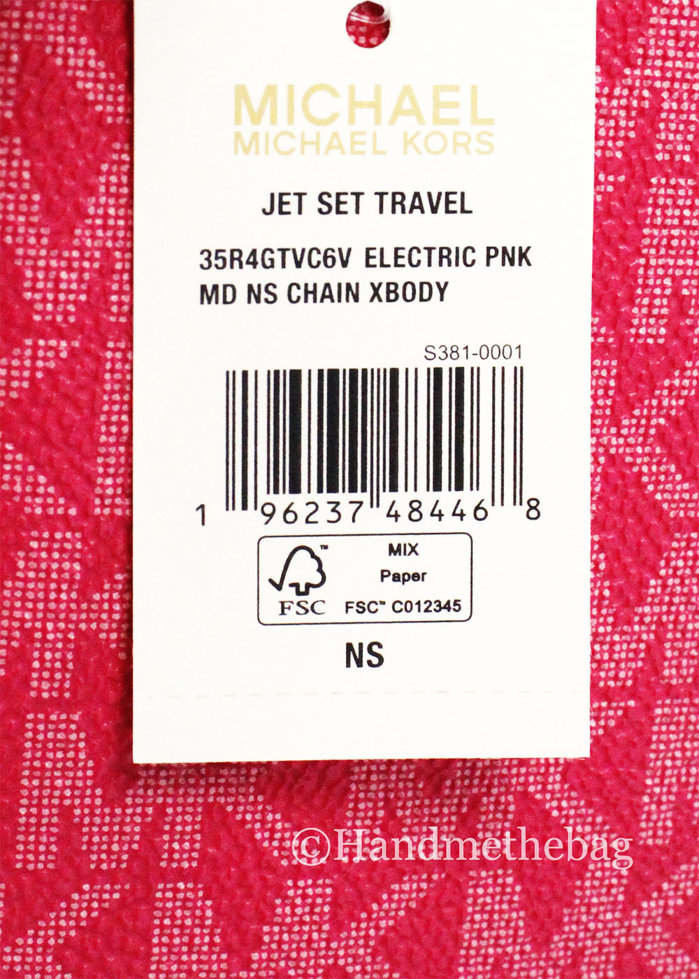 Michael Kors Flight Electric Pink North South Chain Crossbody