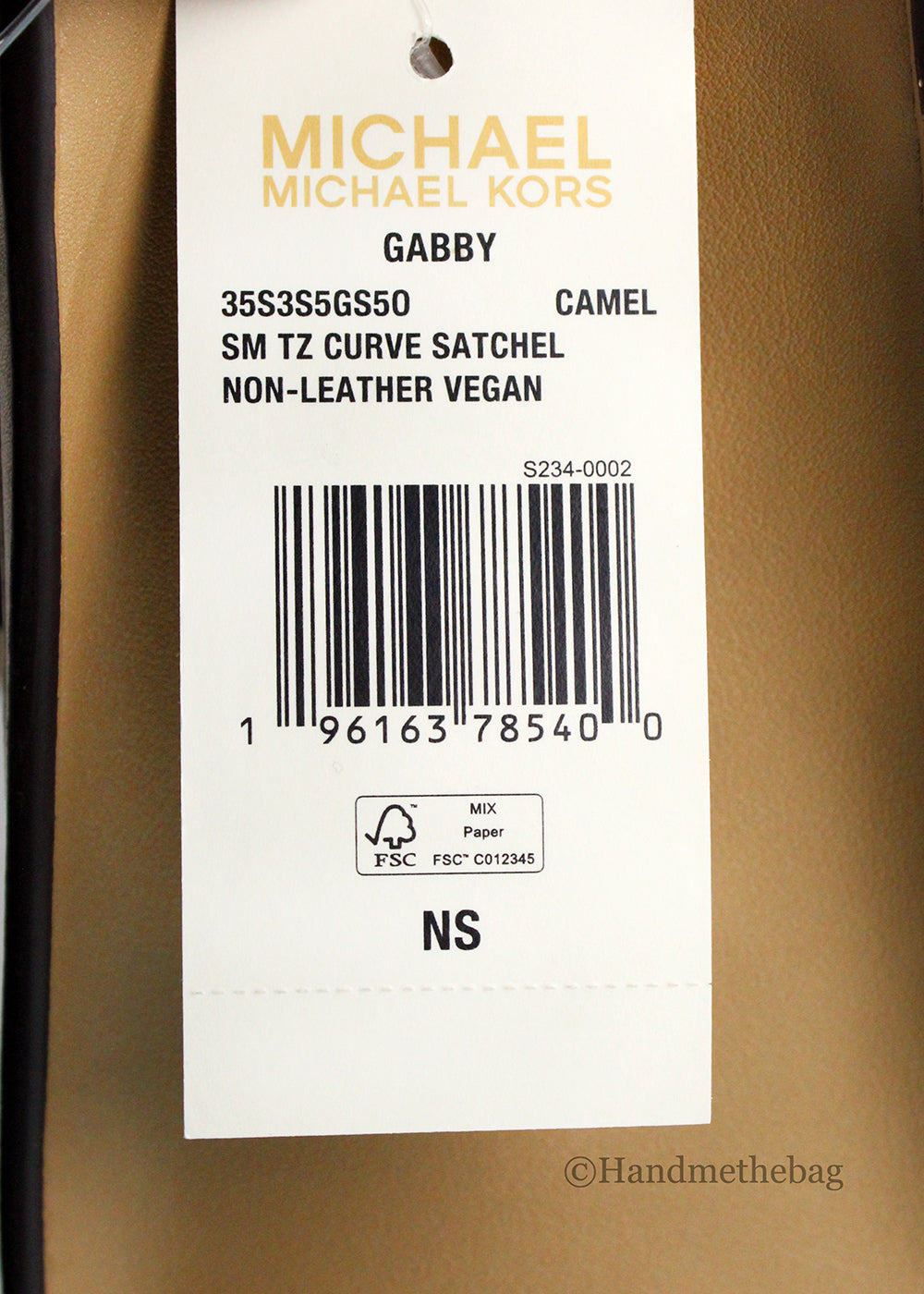 Michael Kors Gabby Small Camel Satchel Crossbody Bag