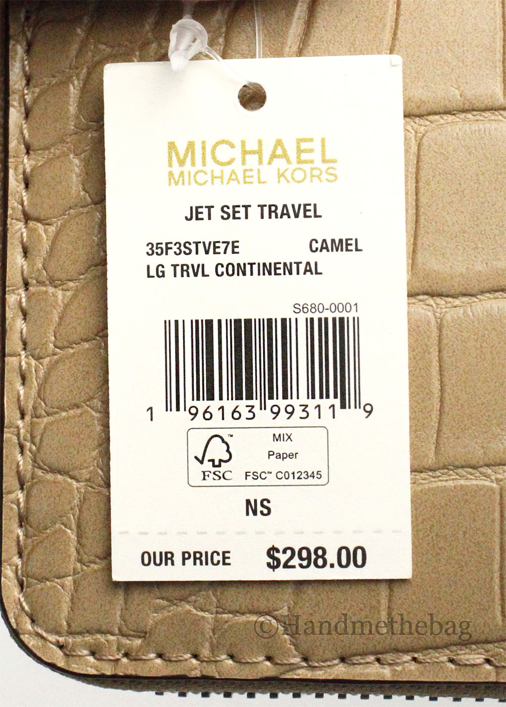 Michael Kors Jet Set Camel Animal Print Continental Wallet