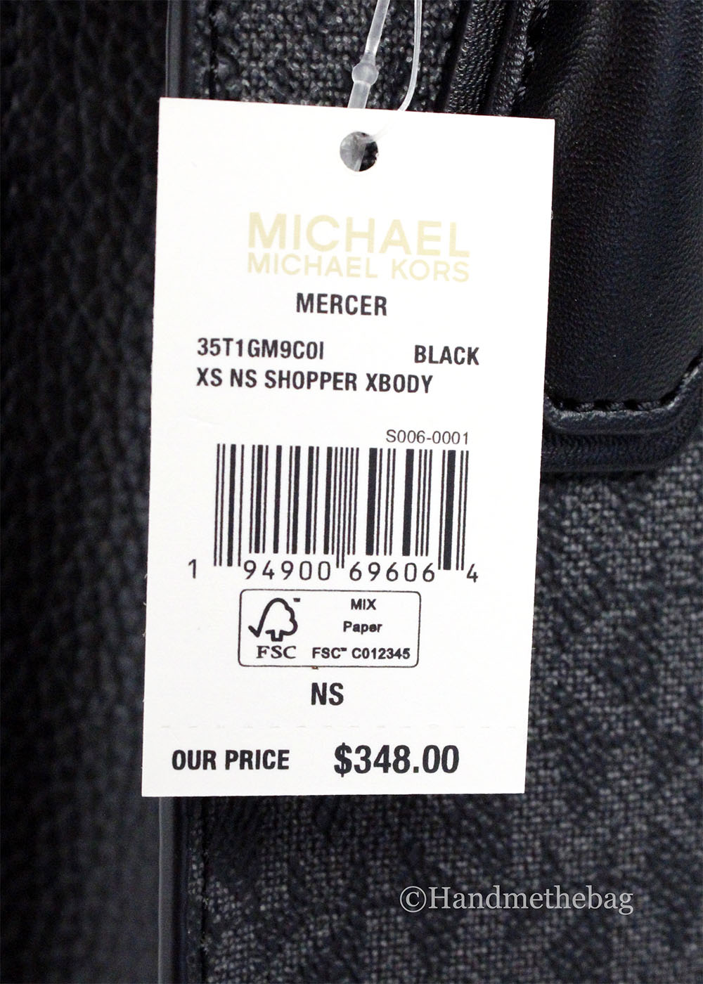Michael Kors Mercer XS Black North South Crossbody Bag