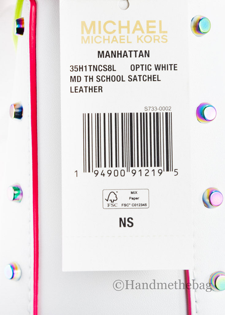 Michael Kors Manhattan Medium Optic White Satchel Bag