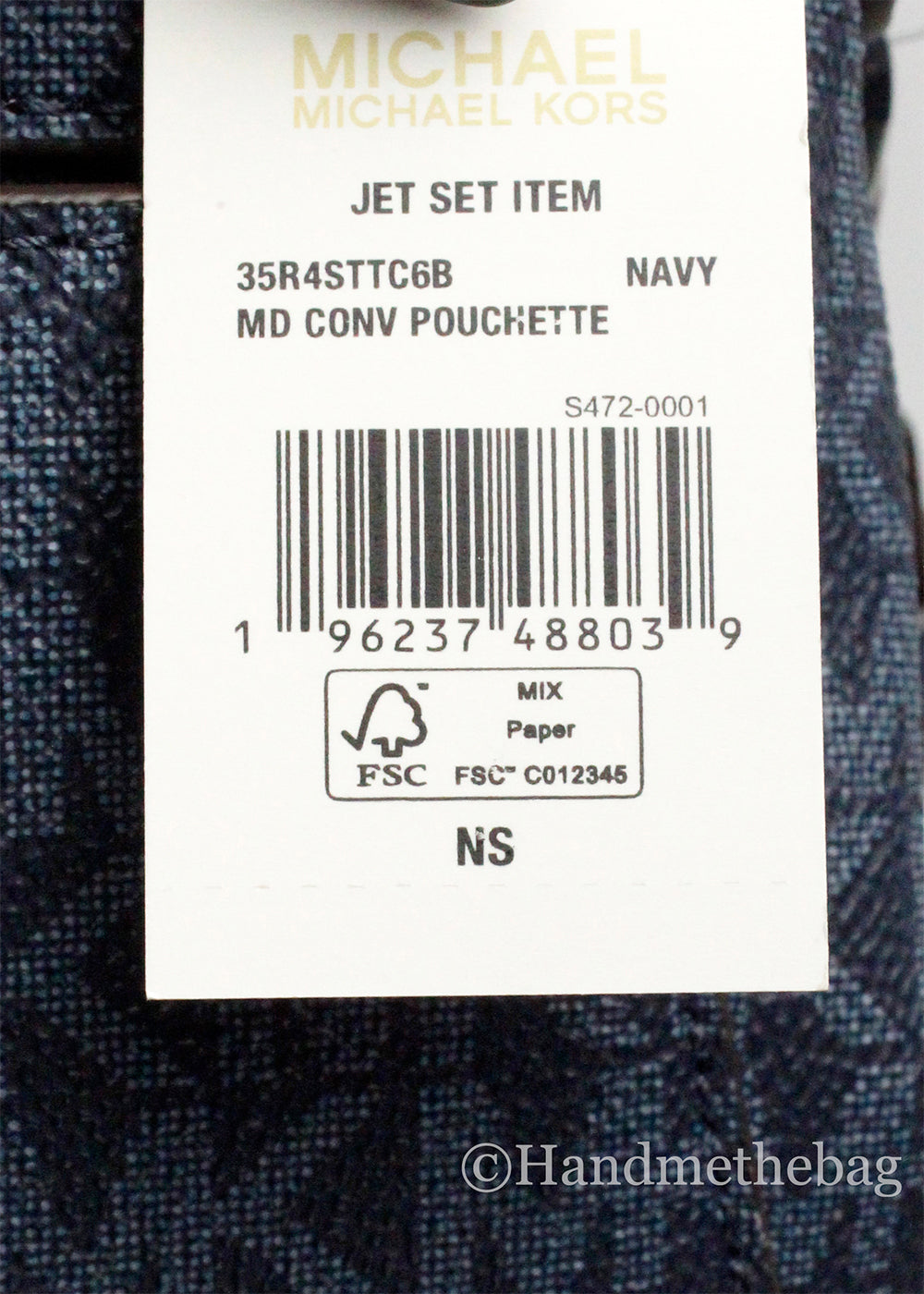 Michael Kors Medium Navy Convertible Pouchette Crossbody Bag
