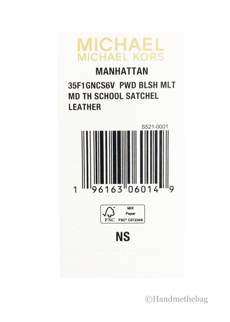 Michael Kors Manhattan Medium Powder Blush Satchel Bag