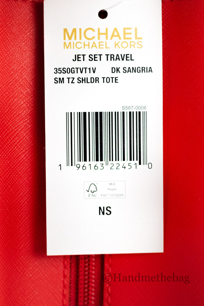 Michael Kors Womens Jet Set Travel Signature Small Top Zip Shoulder Tote -  Black 35S0GTVT1V-001
