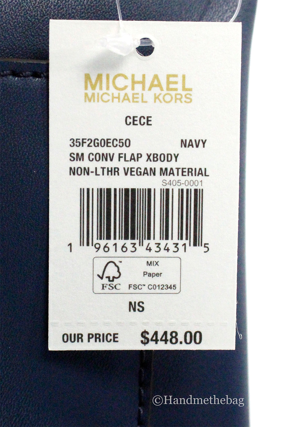 Michael Kors Cece Small Navy Vegan Convertible Flap Crossbody