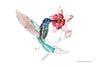 swarovski 5461872 hummingbird with flower crystal figurine on white background