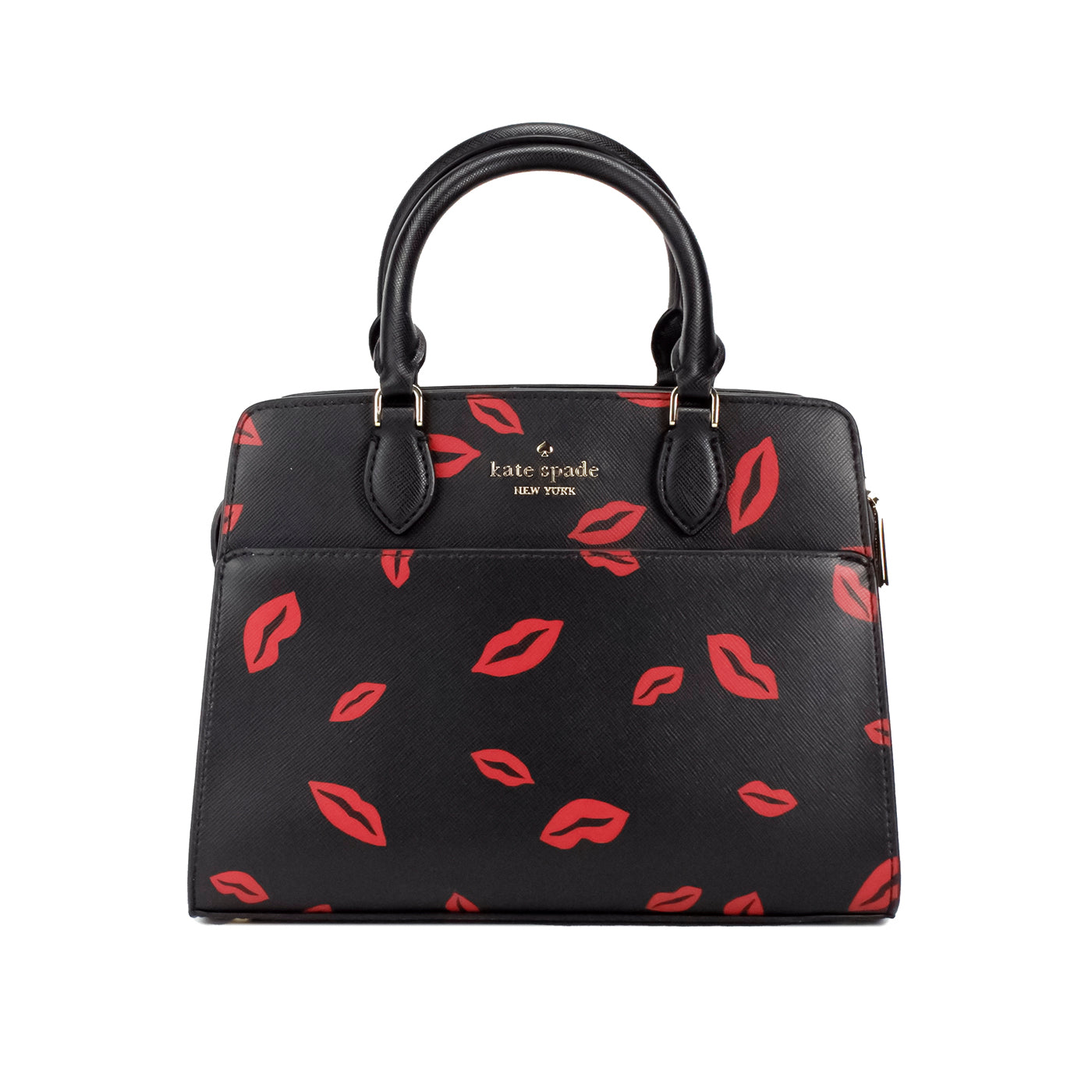 Kate Spade Madison Small Lip Toss Printed Leather Satchel