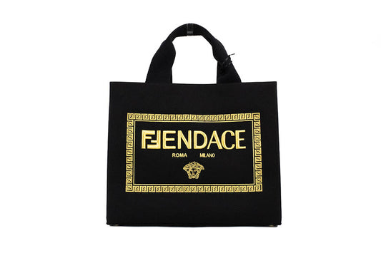 fendace canvas tote on white background