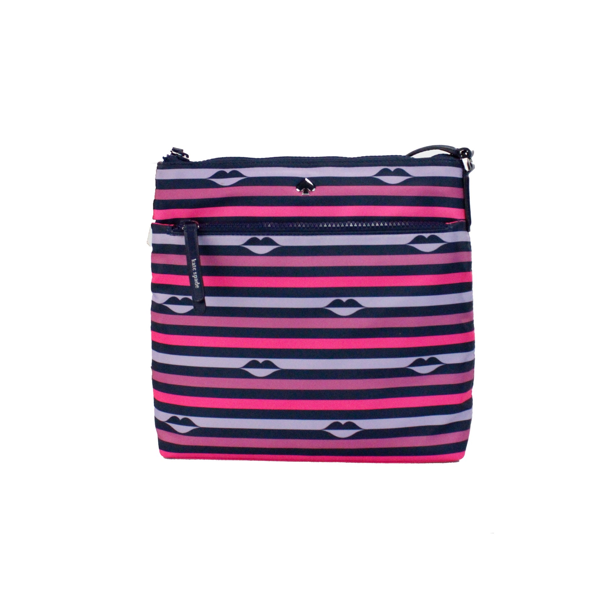 Kate Spade Jae Nylon Flat Pink Striped Crossbody Bag