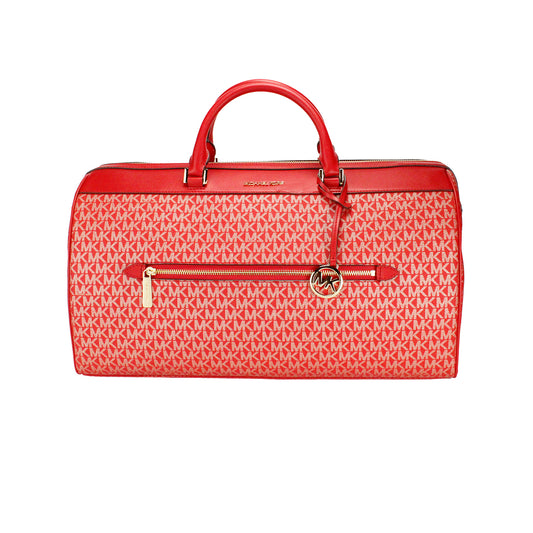 Michael Kors Travel XL Bright Red Top Zip Duffle Bag