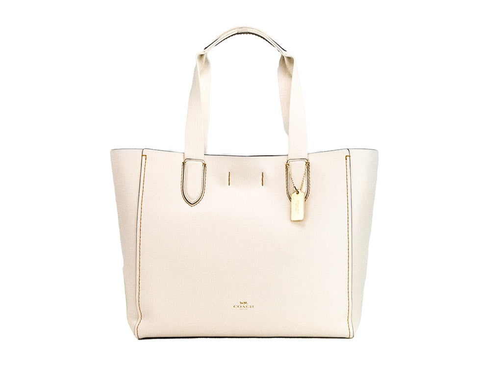 coach derby chalk tote on white background
