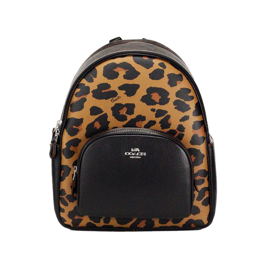 Coach Court Leopard Print Medium Leather Backpack