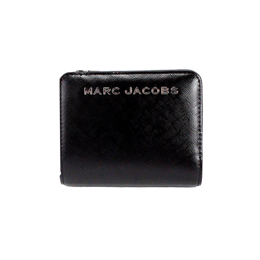 Marc Jacobs Mini Black Leather Compact Coin Pouch Wallet