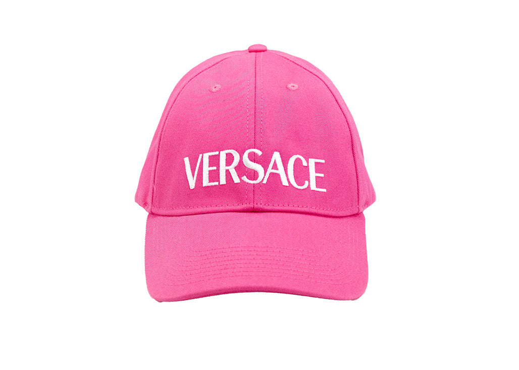 versace hot pink baseball cap on white background
