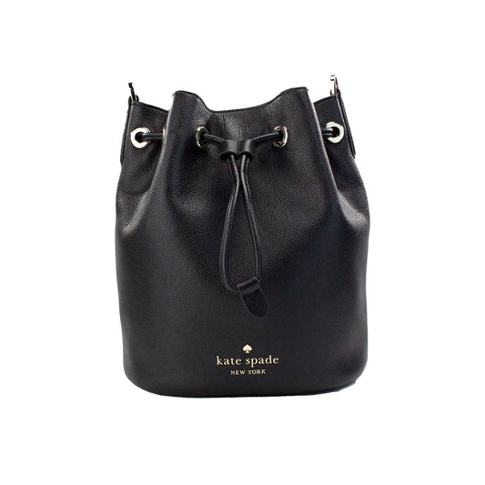 Kate Spade Rosie Medium Black Pebble Leather Bucket Bag