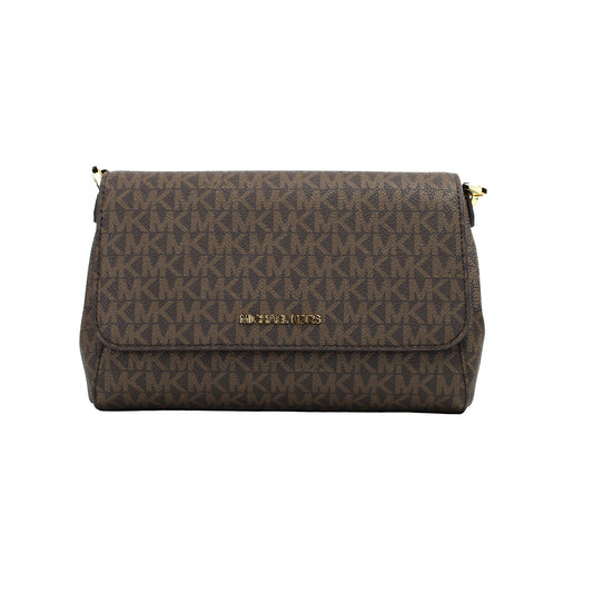 Michael Kors Jet Set Medium Brown Convertible Pouchette Bag