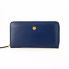 Versace Navy Leather Medusa Continental Clutch Wallet