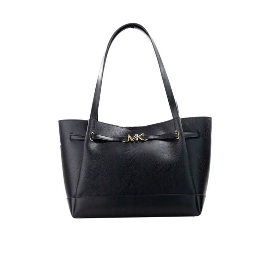 Michael Kors Reed Large Black Pebbled Leather Belted Tote