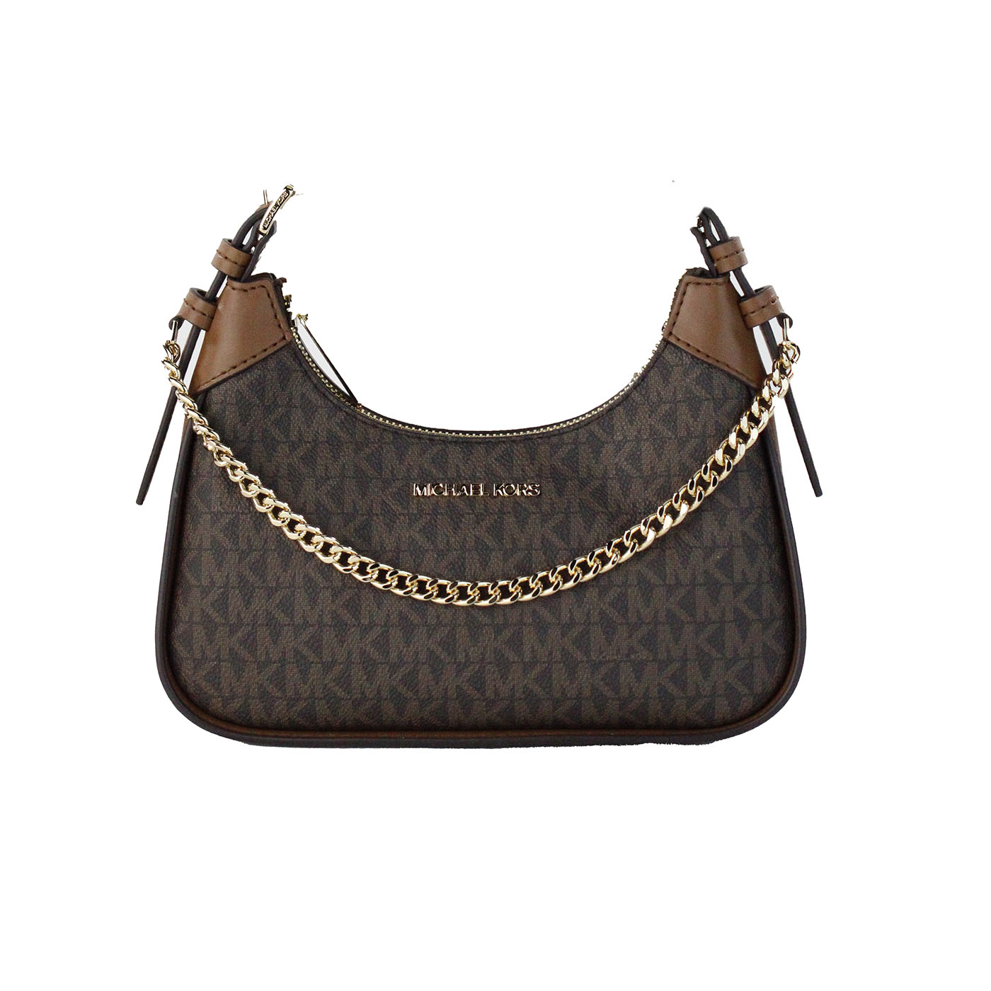 Michael Kors Wilma Small Brown PVC Chain Crossbody Bag – handmethebag.com