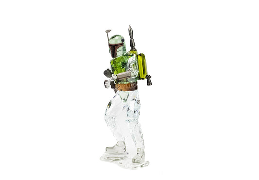 swarovski 5619210 star wars boba fett crystal figurine on white background