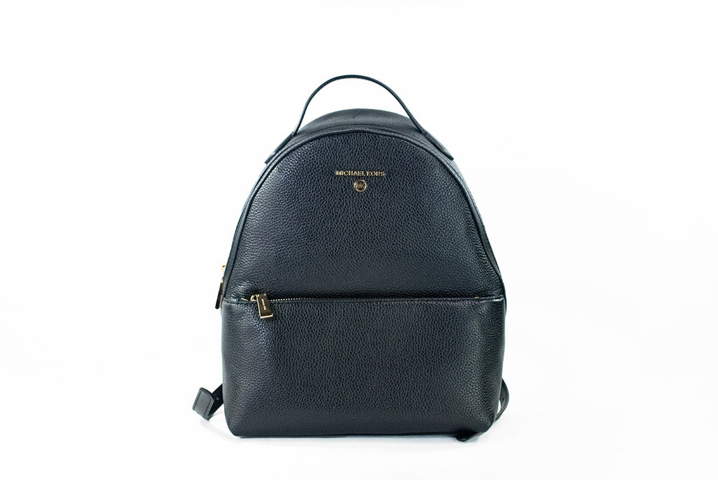 Michael Kors Valerie Medium Black Leather Shoulder Backpack