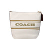 Coach Logan Striped Chalk Leather Duffle Crossbody Shoulder Bag