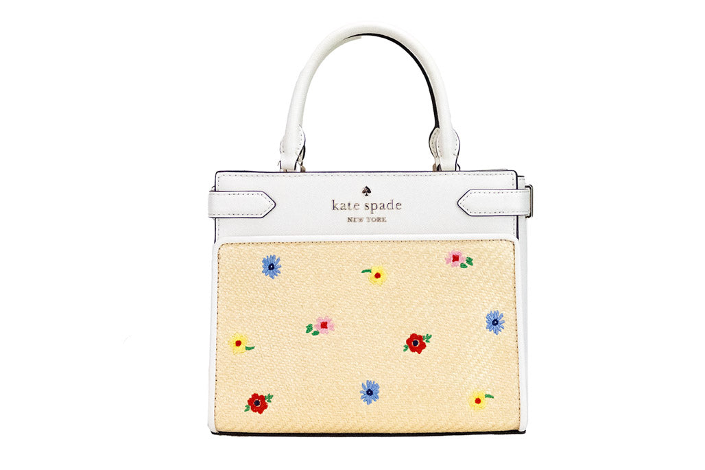 kate spade staci garden bouquet satchel on white background