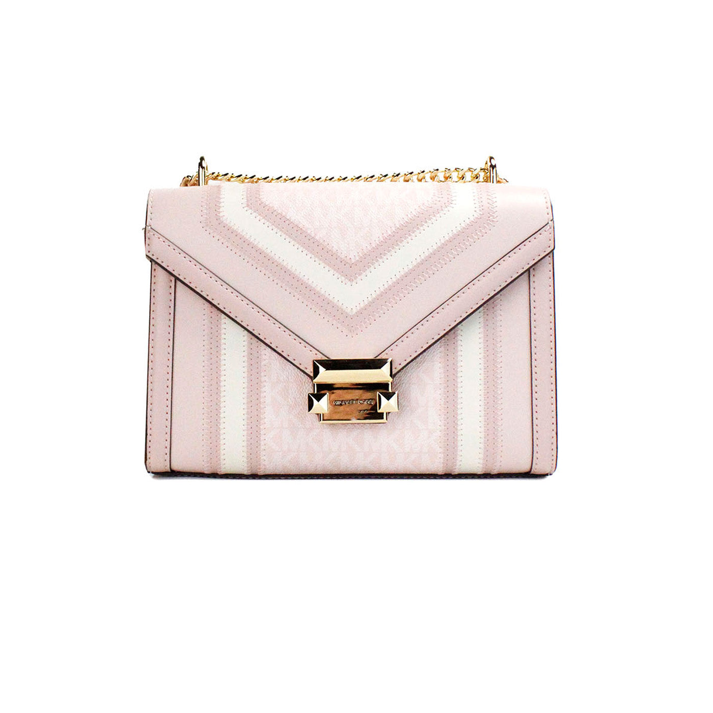Michael Kors Whitney Medium Pink Color-Block Chain Shoulder Bag