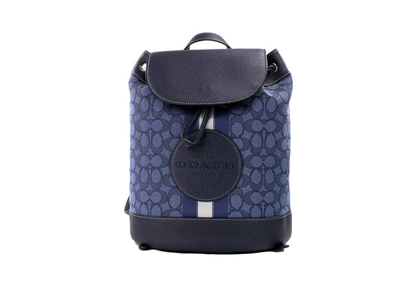 Coach Dempsey Navy Canvas Logo Patch Backpack