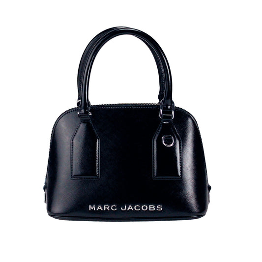 Marc Jacobs Small Black Leather Dome Satchel Crossbody Bag
