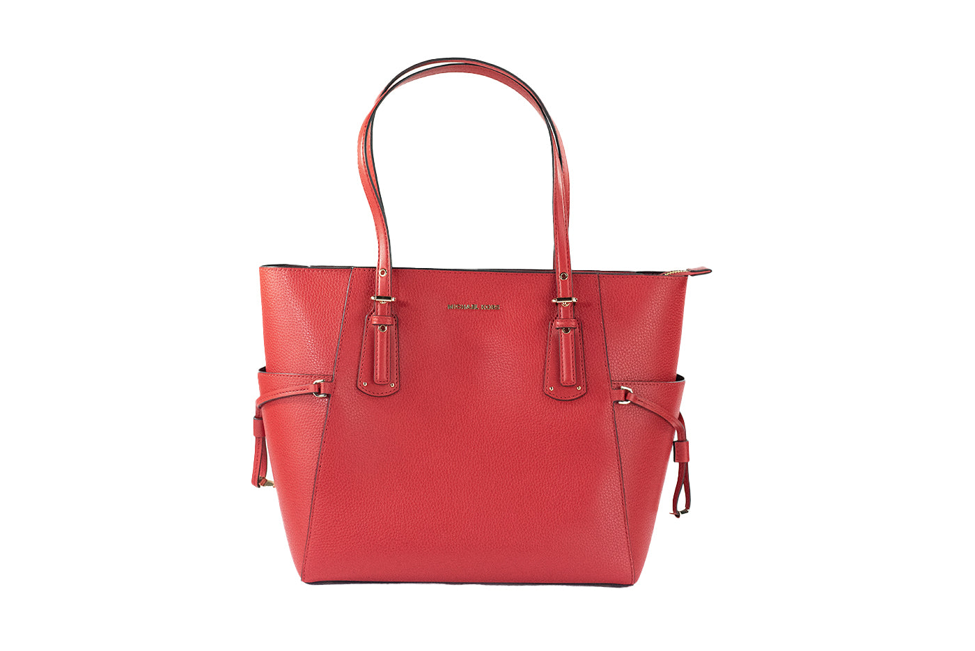 Michael Kors Voyager Large Flame Pebbled Leather East West Tote Handbag Purse