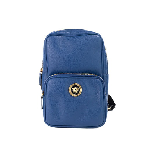 Versace Medusa Navy Small Leather Sling Pack Backpack