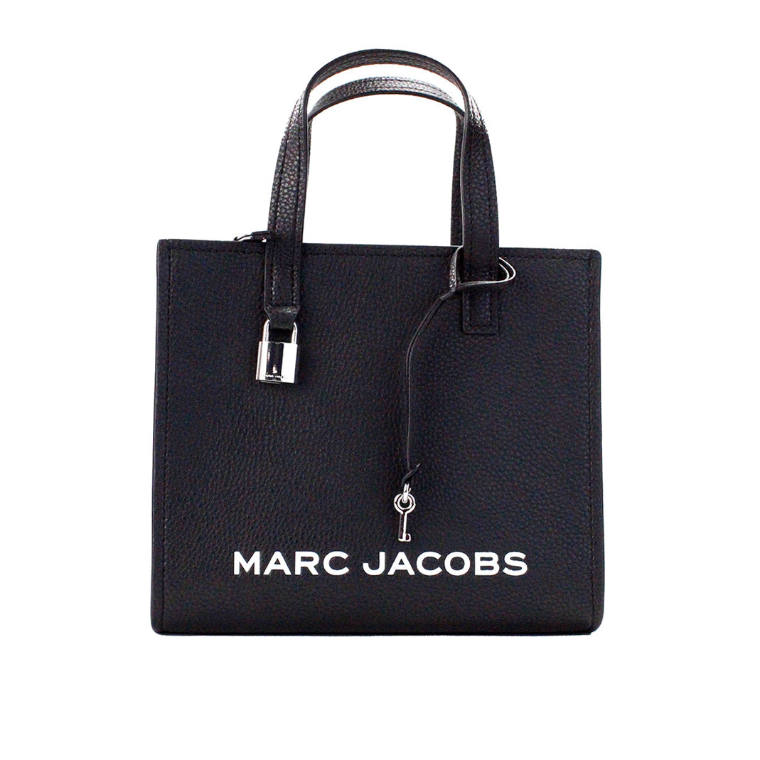 Marc Jacobs Mini Grind Black Branded Leather Crossbody Tote