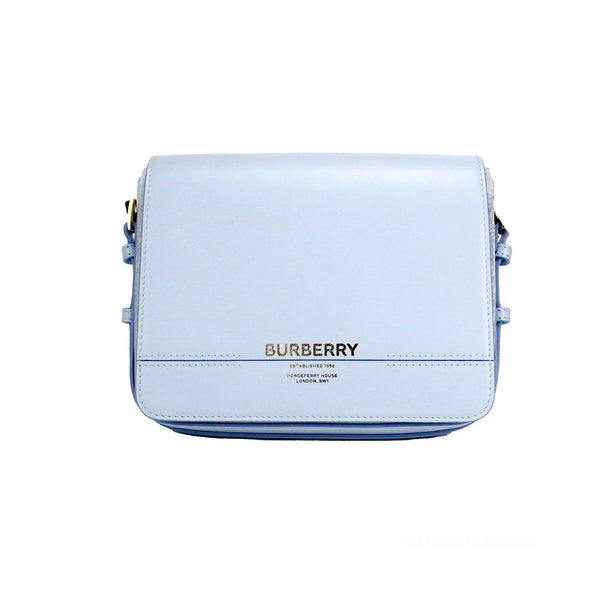 Burberry Grace Small Pale Blue Leather Flap Crossbody Bag
