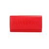 Burberry Porter Red Leather Branded Embossed Clutch Flap Wallet