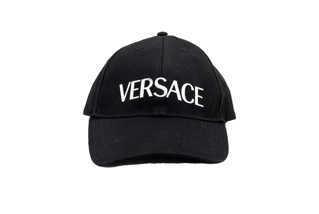 versace black baseball cap on white background