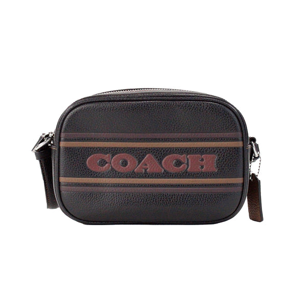 Coach Jamie Mini Black Logo Stripe Camera Crossbody Bag
