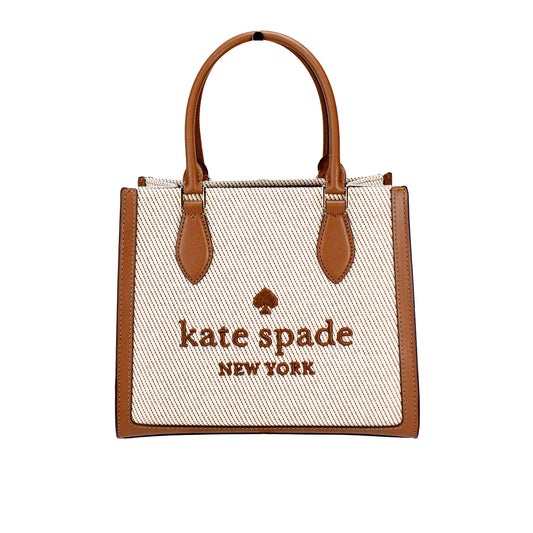 Kate Spade Ellie Small Warm Gingerbread Canvas Crossbody Tote