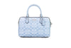 coach rowan cornflower canvas satchel on white background